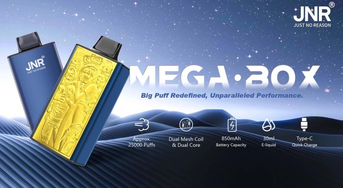 La JNR Mega Box 25K : La Puff Jetable Qui Redéfinit l’Expérience de Vape pour les Vapoteurs Européens