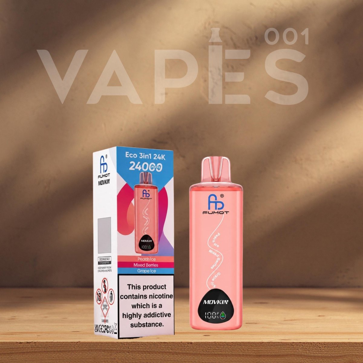 Fumot - ECO 3in1 24K - Puff Jetable / Vape Disposable - 2% nicotine - Triple Saveur