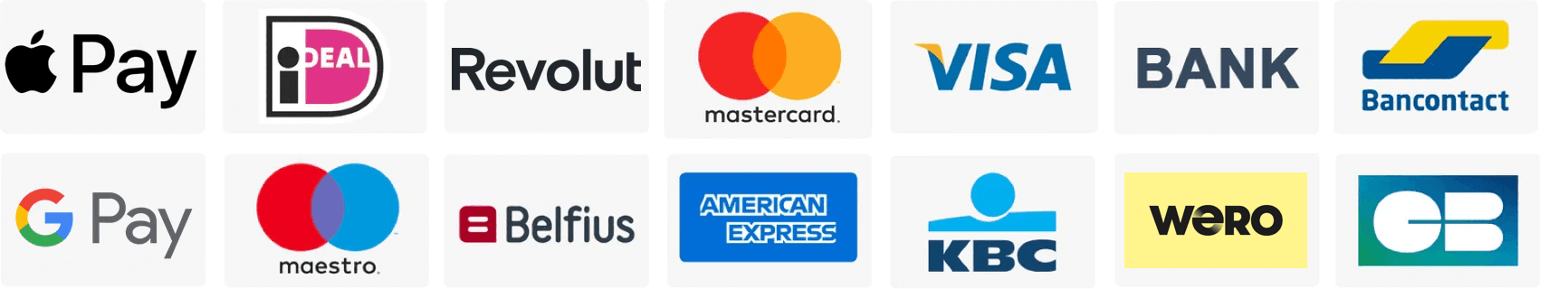 Options de paiement disponibles